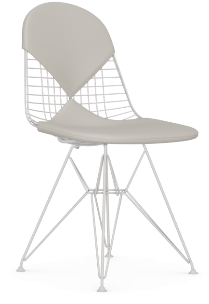 vitra Eames Wire Chair DKR-2 - leder - wit - snow premium