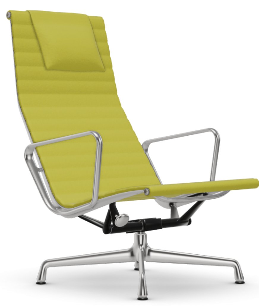 vitra Eames Aluminium Chair EA 124 - Hopsak - Hopsak 71 yellow/pastel green