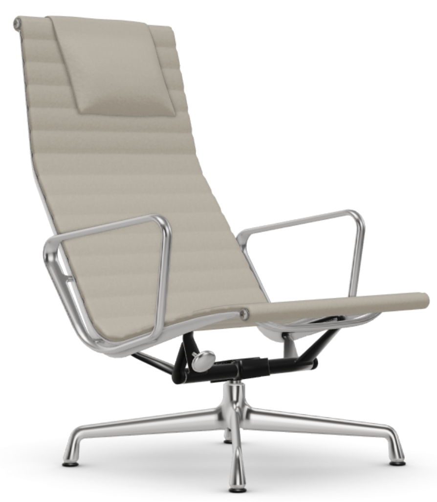 vitra Eames Aluminium Chair EA 124 - Hopsak - Hopsak 79 warm grey/ivory