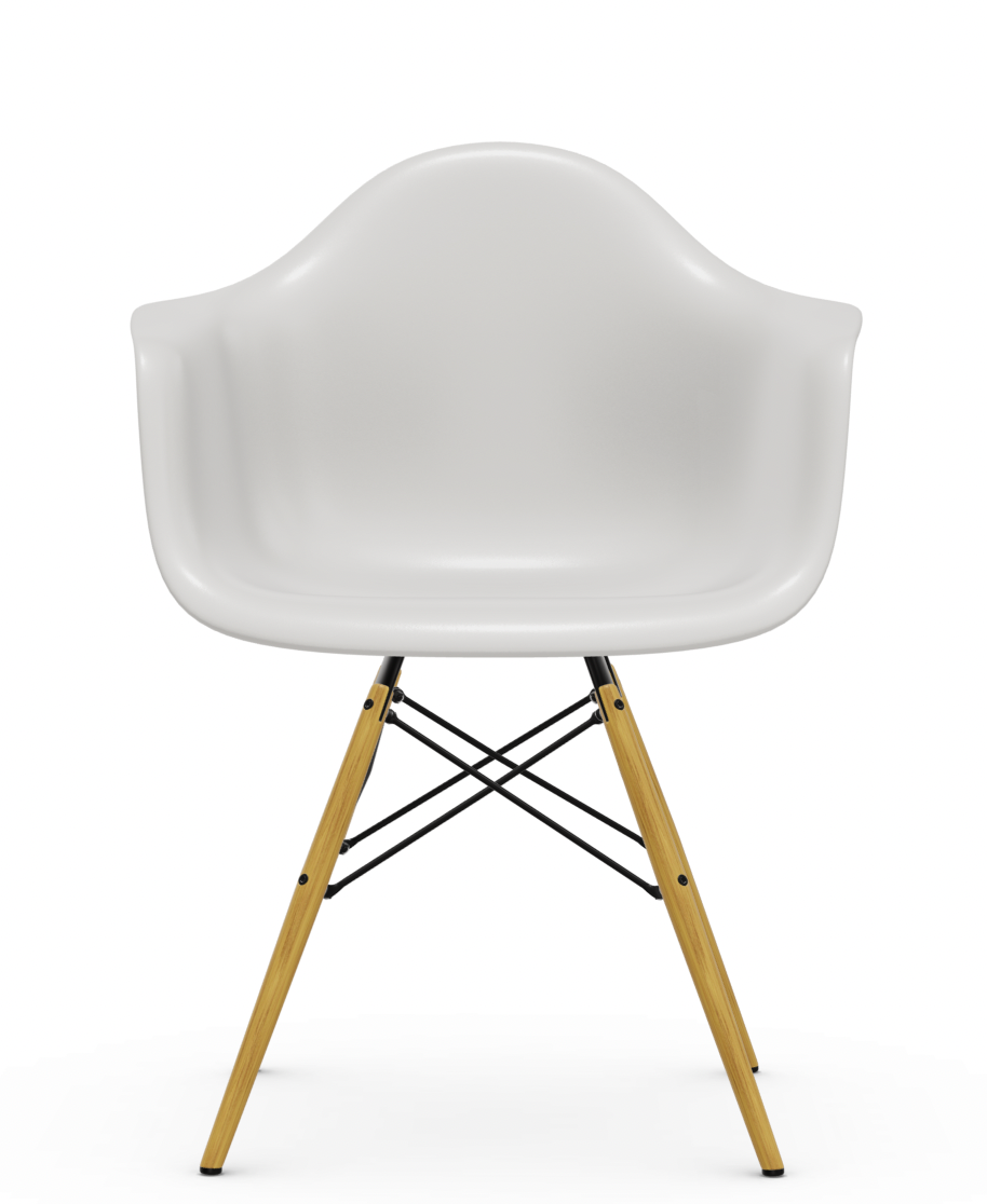 vitra Eames Plastic Armchair DAW RE - esdoorn licht - cotton white RE