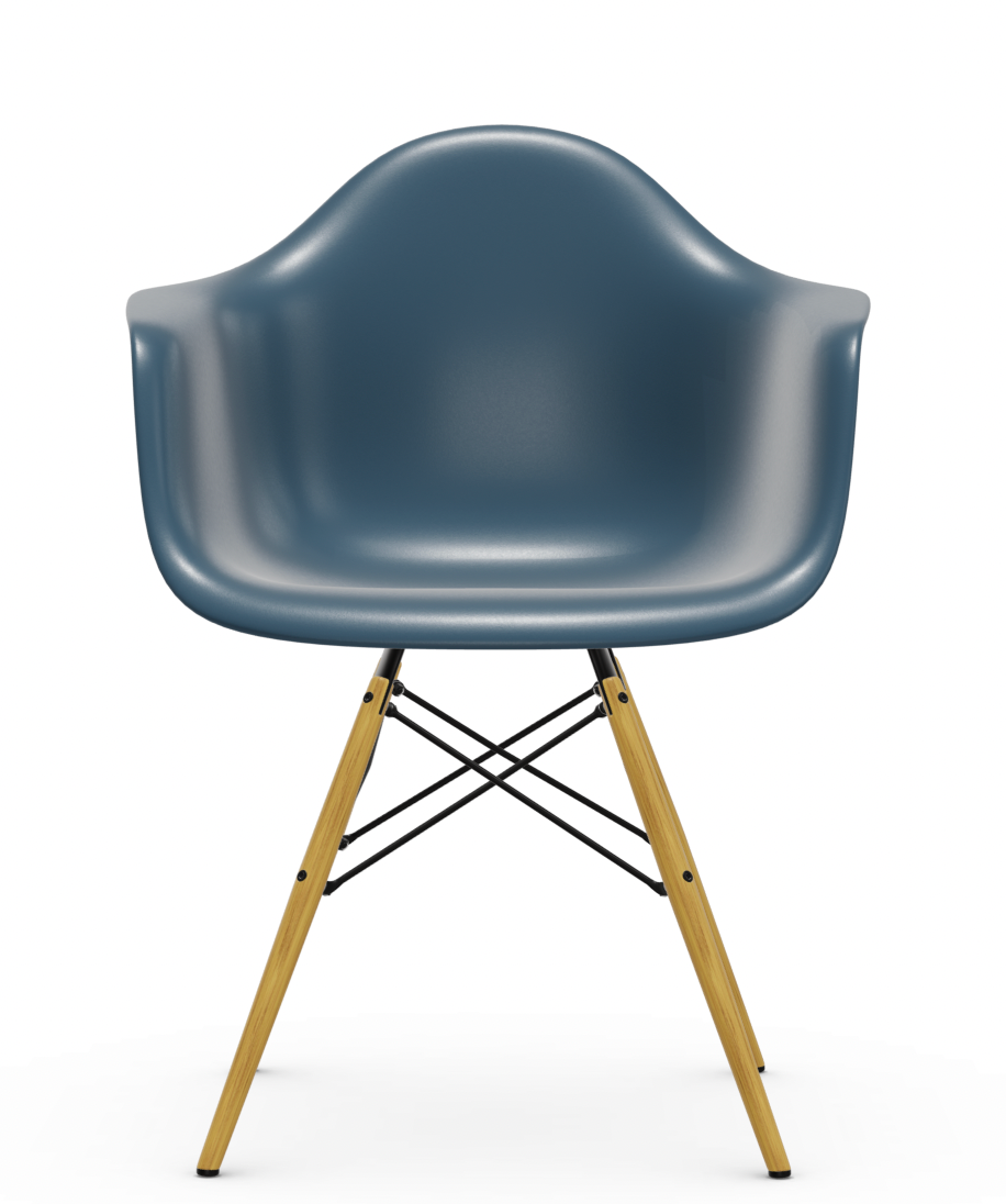 vitra Eames Plastic Armchair DAW RE - esdoorn licht - sea blue RE