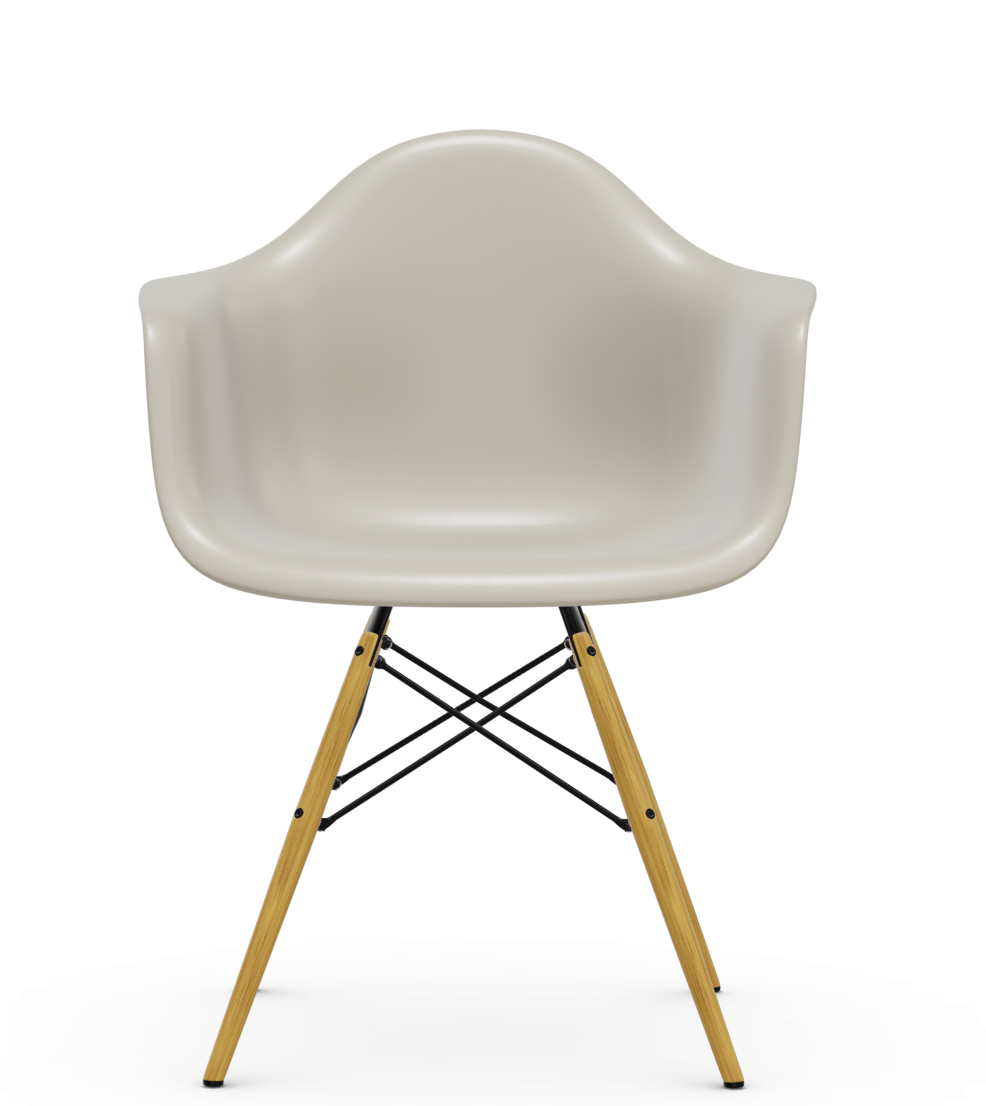 vitra Eames Plastic Armchair DAW RE - esdoorn licht - pebble RE