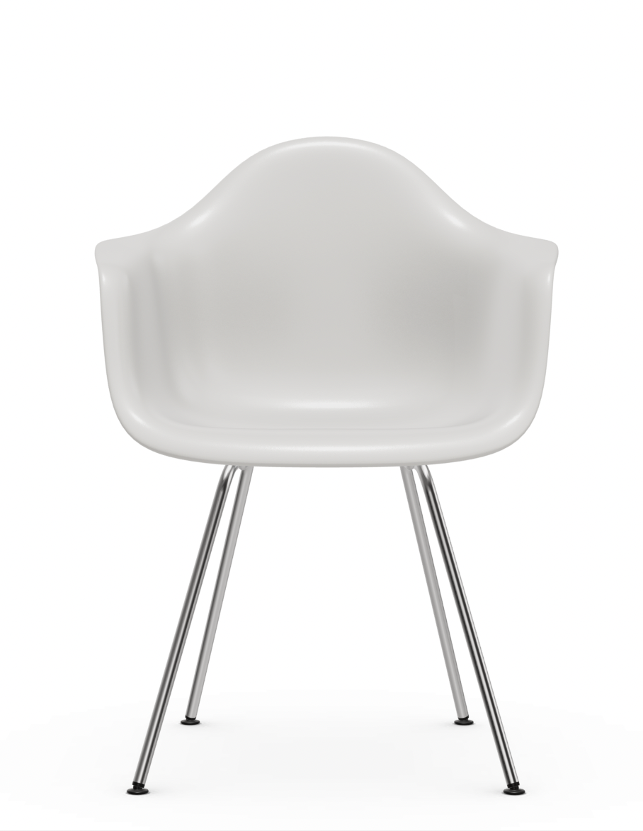 vitra Eames Plastic Armchair DAX RE - verchroomd - cotton white RE