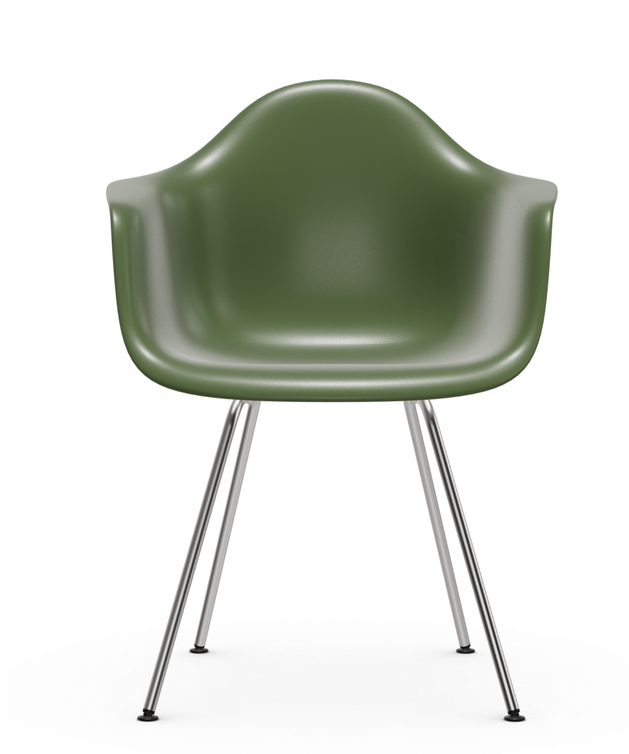 vitra Eames Plastic Armchair DAX RE - verchroomd - forest green RE