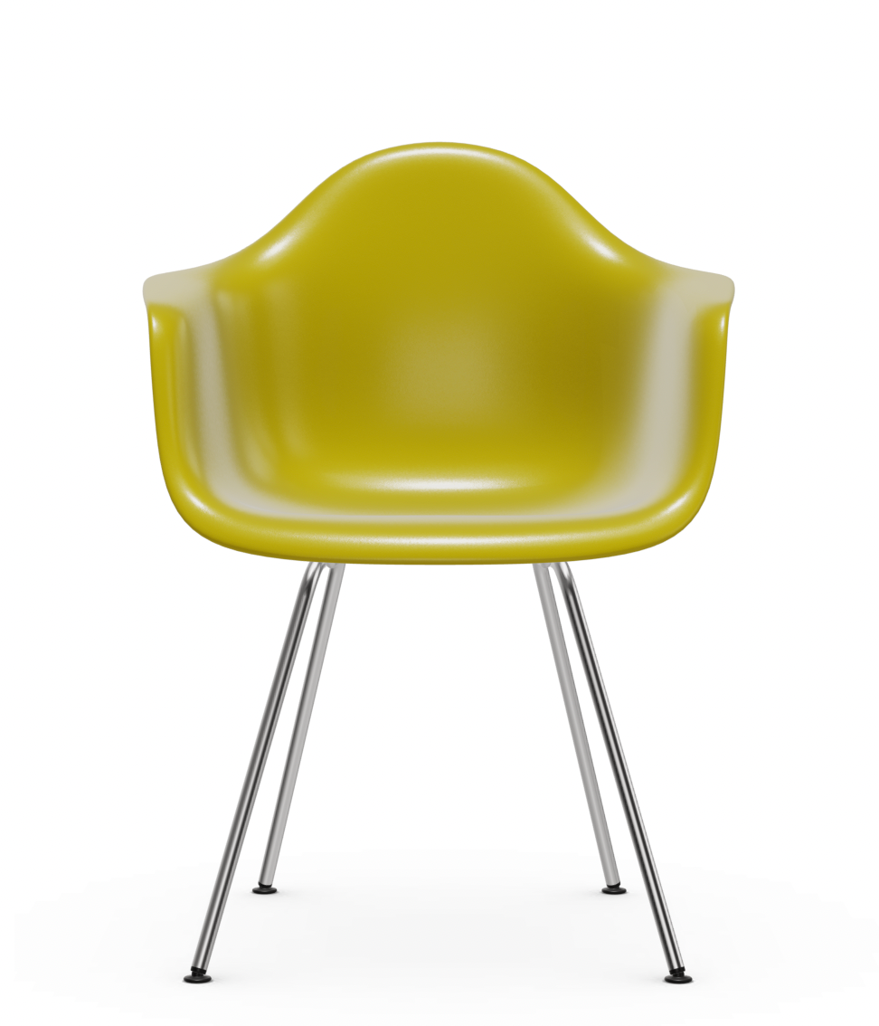 vitra Eames Plastic Armchair DAX RE - verchroomd - mustard RE