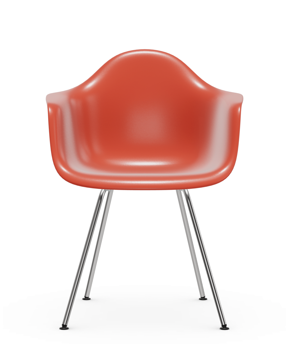 vitra Eames Plastic Armchair DAX RE - verchroomd - poppy red RE