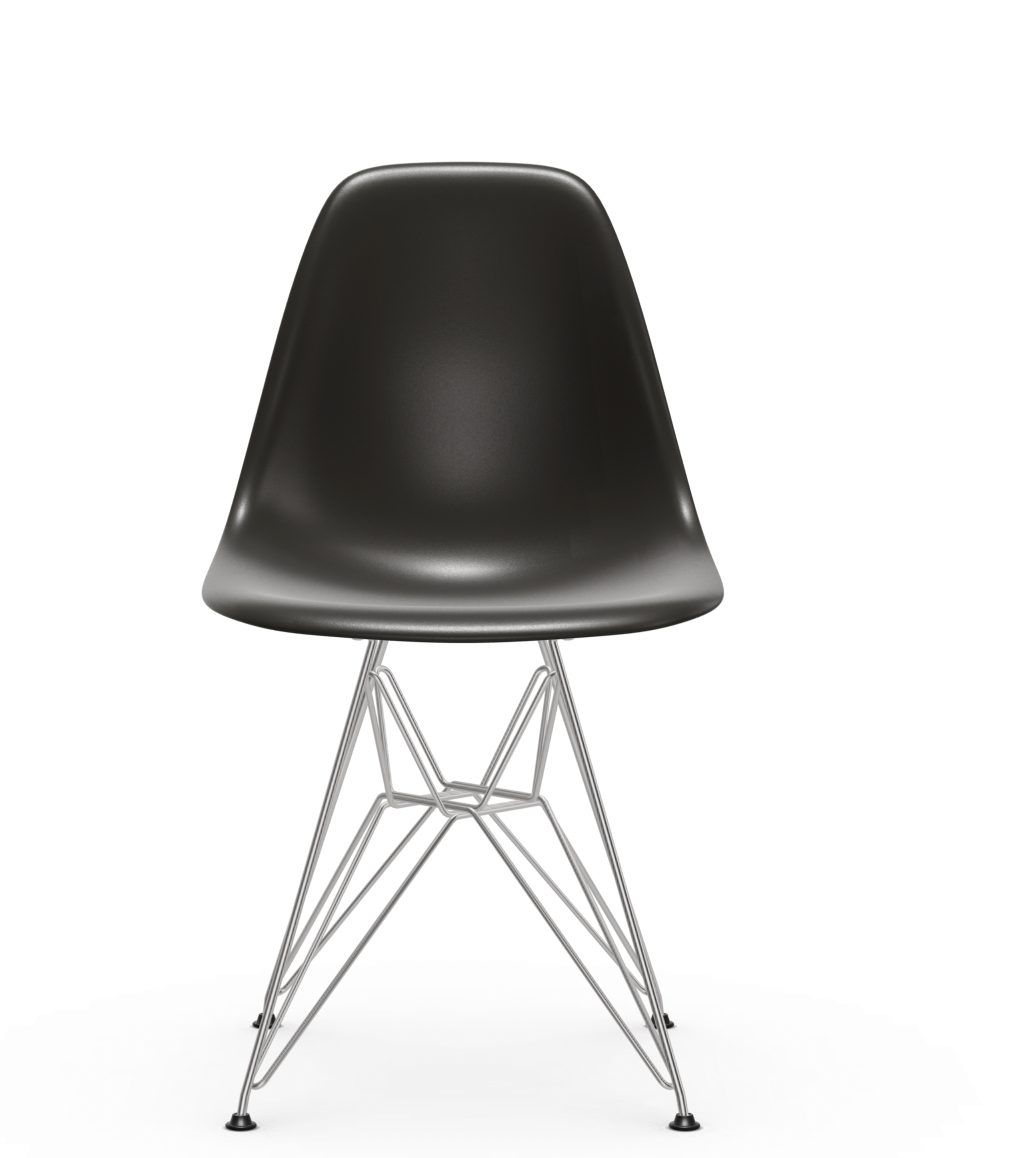 vitra Eames Plastic chair DSR RE - verchroomd - deep black RE