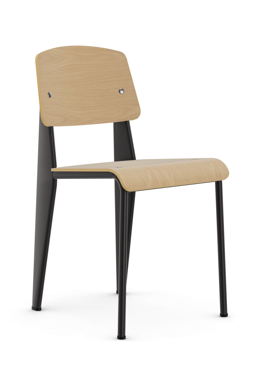 vitra stoel Standard - naturel eiken - diepzwart