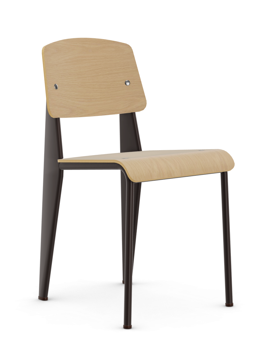 vitra stoel Standard - naturel eiken - chocolate