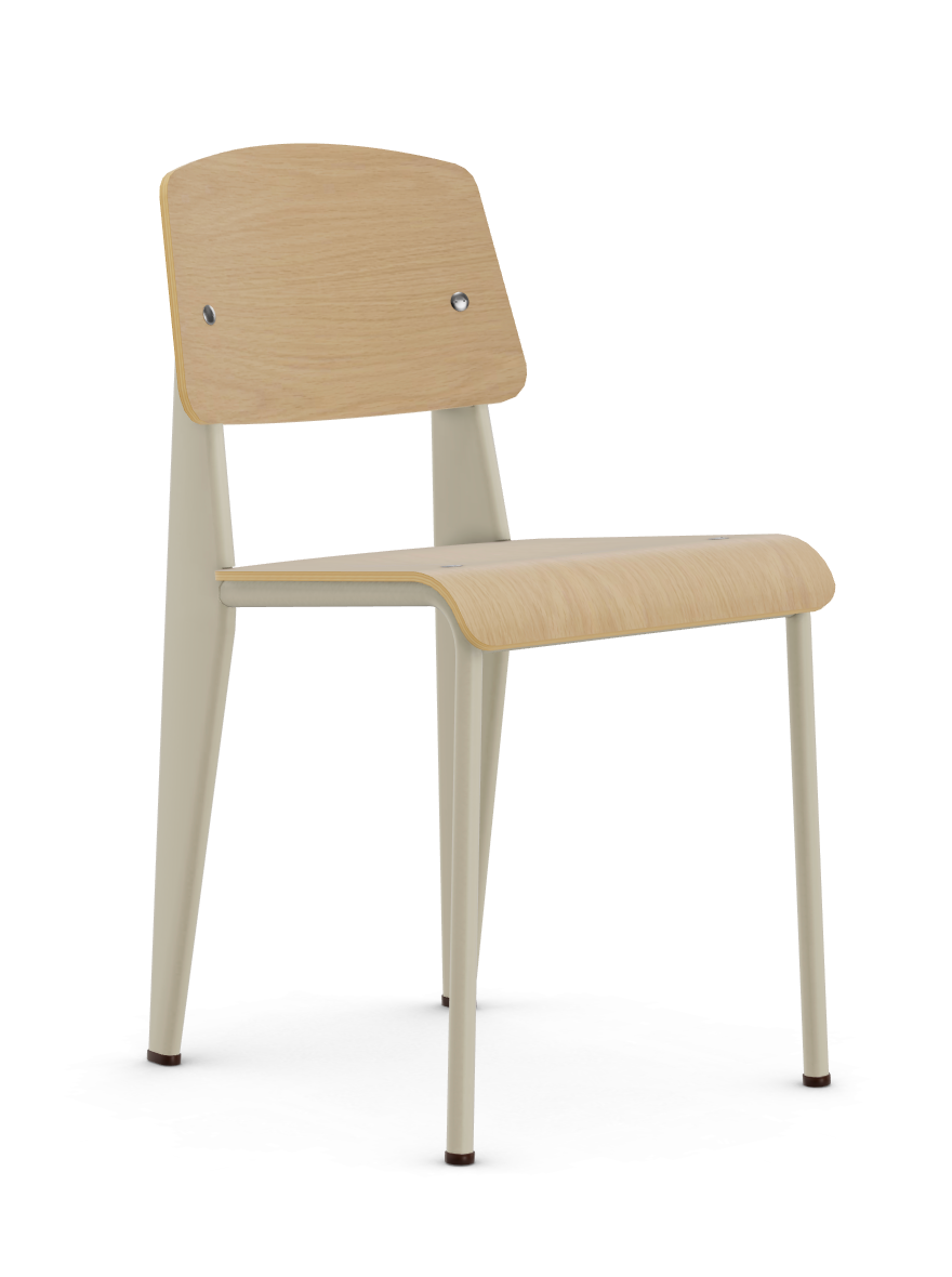 vitra stoel Standard - naturel eiken - Prouvé blanc