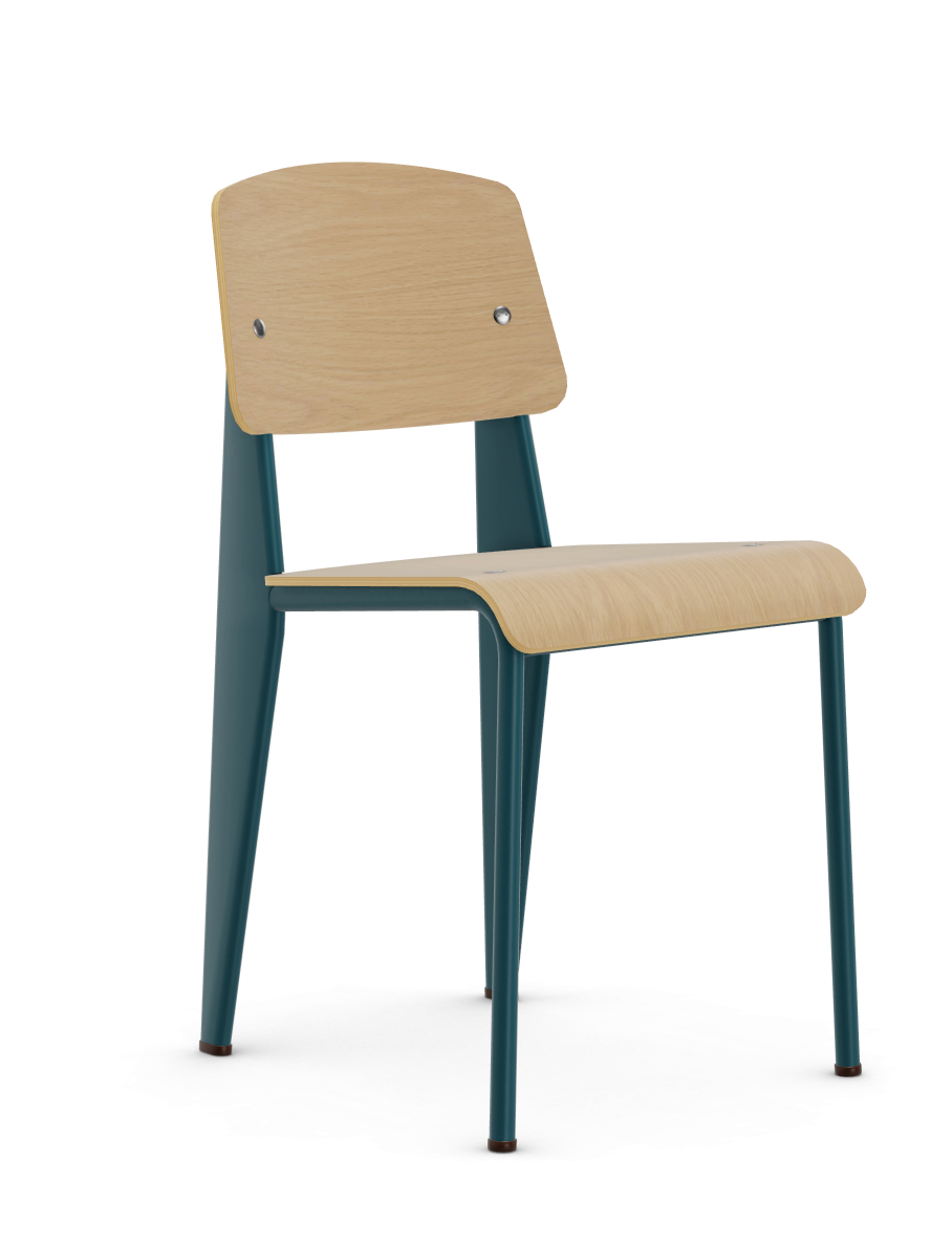 vitra stoel Standard - naturel eiken - blue dynasty