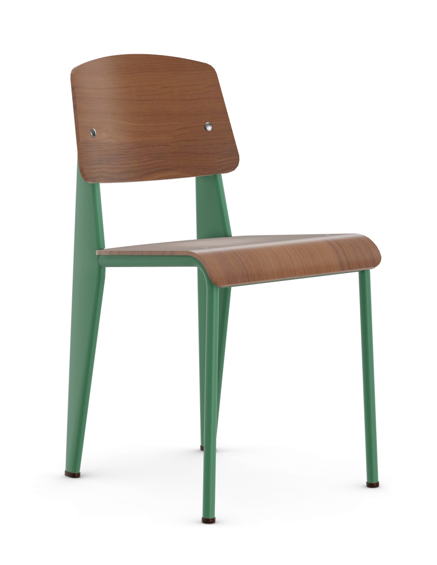 vitra stoel Standard - notenhout - blé vert