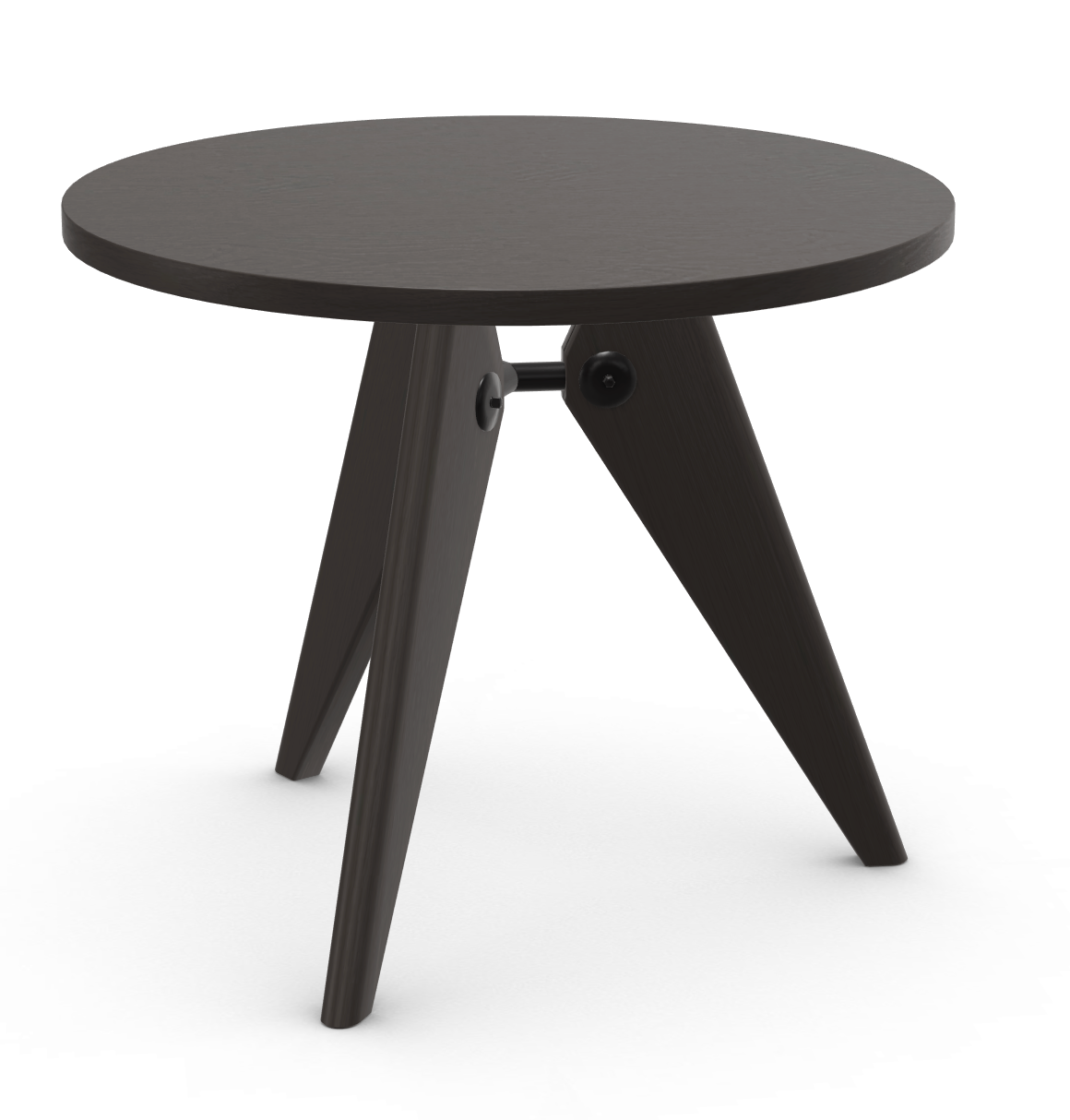 vitra tafel Guéridon - massief donker eiken - Ø 90 cm.