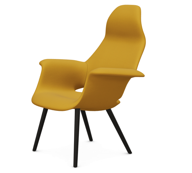 vitra fauteuil Organic Highback - onderstel essen zwart - essen zwart - Tonus dark yellow