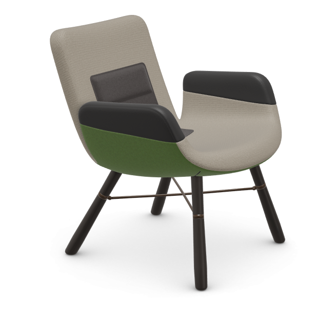 vitra East River Chair - green mix - donker eiken