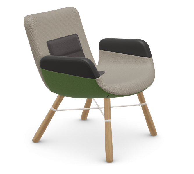 vitra East River Chair - green mix - naturel eiken