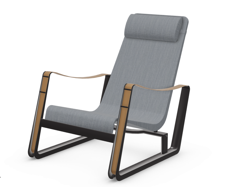 vitra Leunstoel Cité - diepzwart frame - ijsgrijs