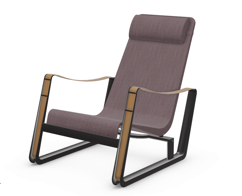 vitra Leunstoel Cité - diepzwart frame - aubergine