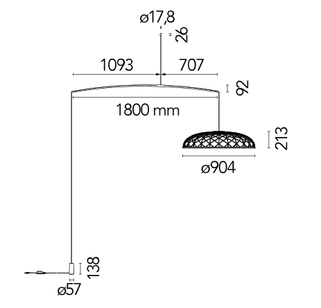 Flos hangende vloerlamp Skynest Motion