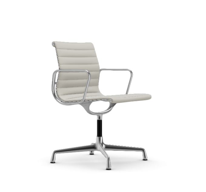 vitra Eames Aluminium Chair EA 103 - Dine - leder - snow leder - verchroomd onderstel