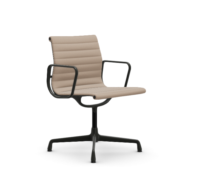 vitra Eames Aluminium Chair EA 104 - Dine - Hopsak - Hopsak nude/ivory - gecoat diepzwart onderstel