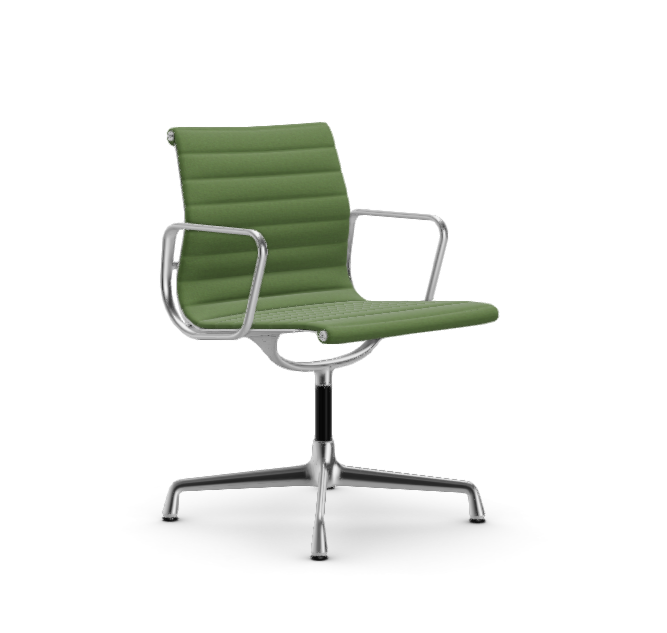 vitra Eames Aluminium Chair EA 104 - Dine - Hopsak - Hopsak grass green/forest - verchroomd onderstel