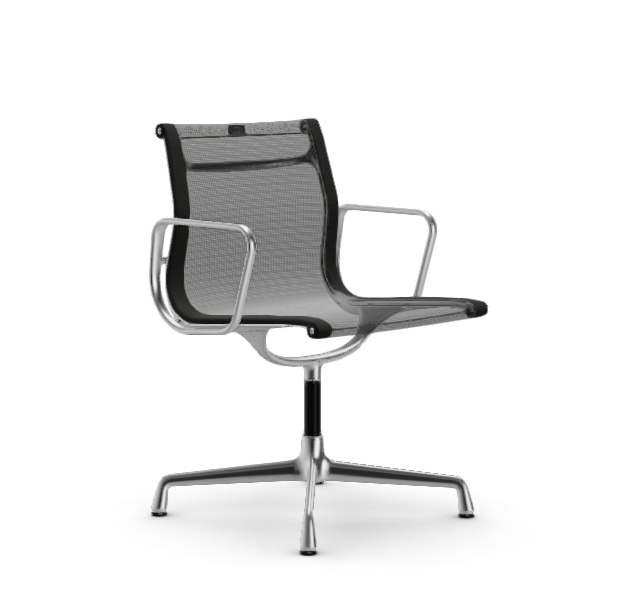 vitra Eames Aluminium Chair EA 104 - Dine - Netweave - Netweave nero - verchroomd onderstel