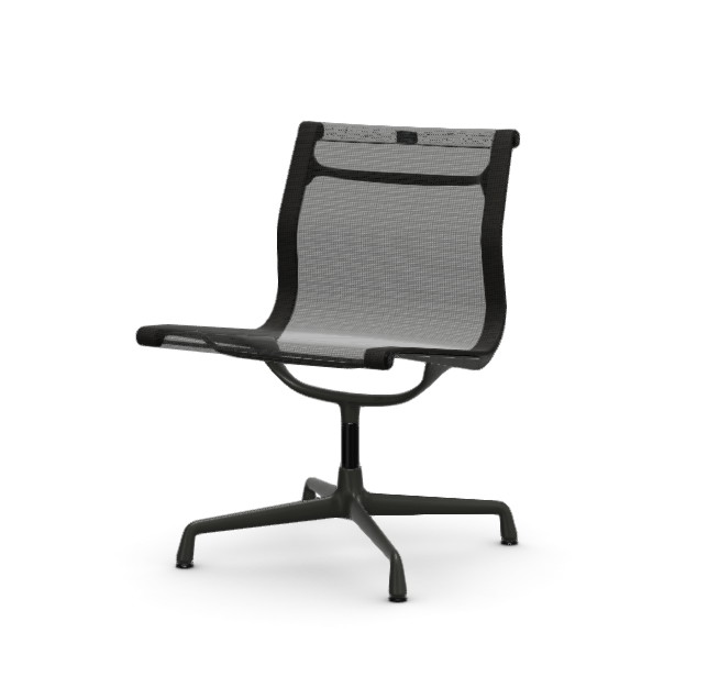 vitra Eames Aluminium Chair EA 105 - Conference - Netweave - Netweave nero - gecoat diepzwart onderstel