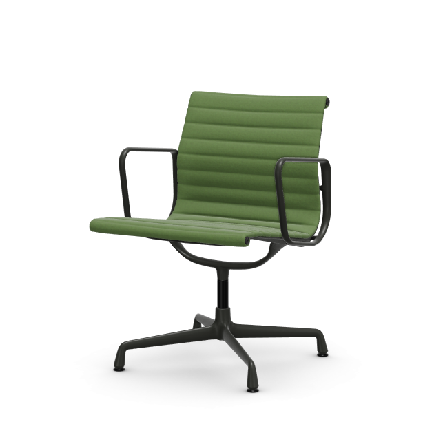 vitra Eames Aluminium Chair EA 108 - Conference - Hopsak - Hopsak grass green/forest - gecoat diepzwart onderstel