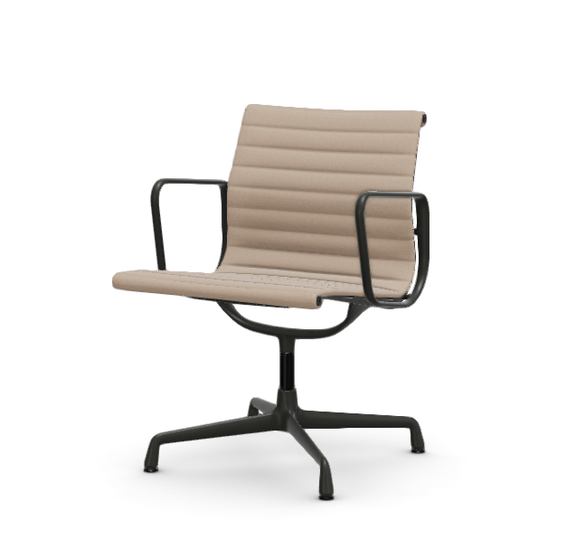 vitra Eames Aluminium Chair EA 107 - Conference - Hopsak - Hopsak nude/ivory - gecoat diepzwart onderstel