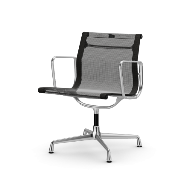 vitra Eames Aluminium Chair EA 108 - Conference - Netweave - Netweave nero - verchroomd onderstel