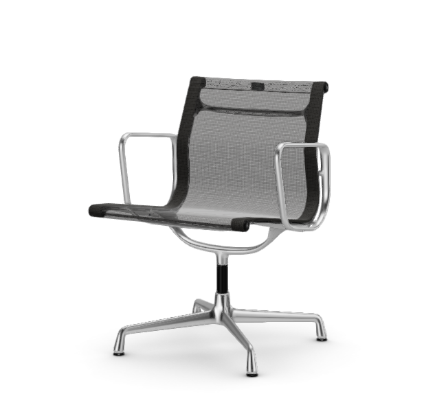 vitra Eames Aluminium Chair EA 108 - Conference - Netweave - Netweave darkgrey - verchroomd onderstel