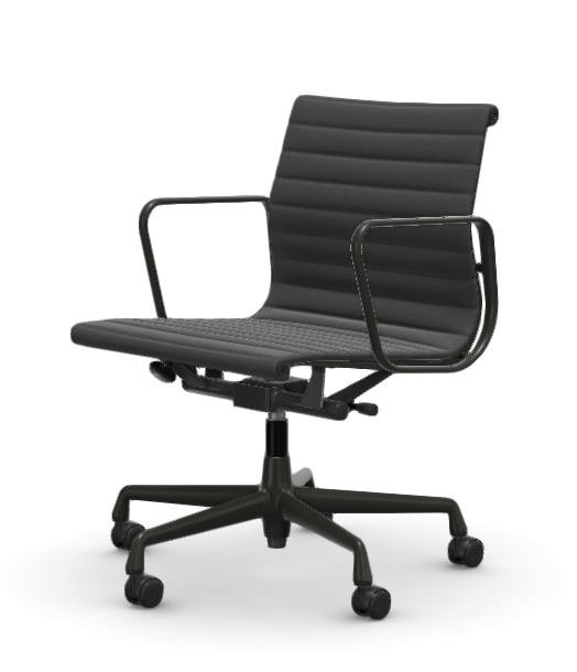 vitra Eames Aluminium Chair EA 117 - Work - Hopsak - Hopsak dark grey/nero - gecoat diepzwart onderstel