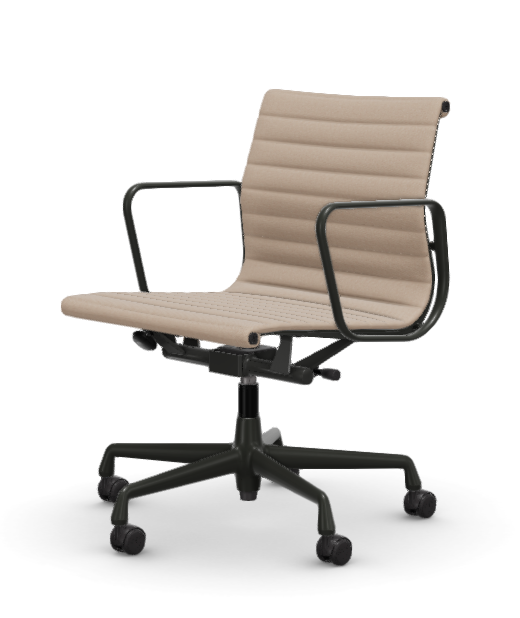 vitra Eames Aluminium Chair EA 117 - Work - Hopsak - Hopsak nude/ivory - gecoat diepzwart onderstel