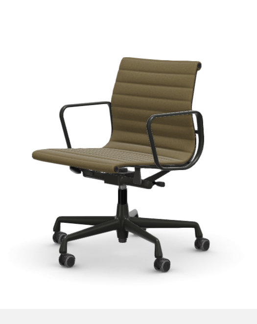 vitra Eames Aluminium Chair EA 118 - Work - Hopsak - Hopsak dark grey/mustard - gecoat diepzwart onderstel