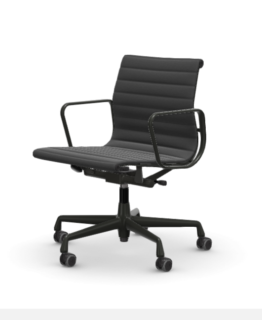 vitra Eames Aluminium Chair EA 118 - Work - Hopsak - Hopsak dark grey/nero - gecoat diepzwart onderstel