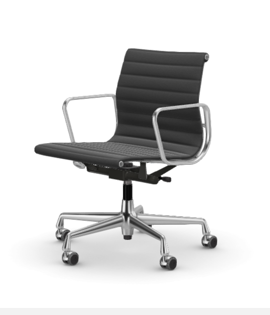 vitra Eames Aluminium Chair EA 118 - Work - Hopsak - Hopsak dark grey/nero - verchroomd onderstel