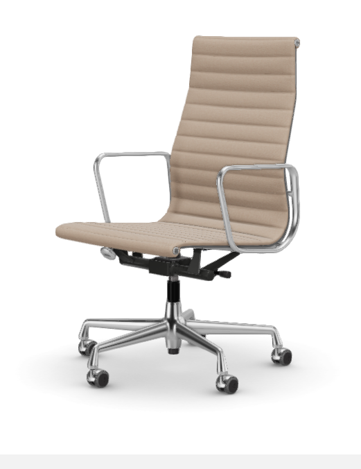 vitra Eames Aluminium Chair EA 119 - Work - Hopsak - Hopsak nude/ivory - verchroomd onderstel