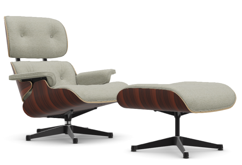 vitra Eames Lounge Chair & Ottoman - Santos Palissander / Nubia - Santos Palissander & Nubia ivory / pearl