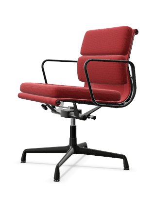 vitra Eames Soft Pad Chair EA 231 - Home Office - Laser RE - gecoat diepzwart onderstel - red/light red