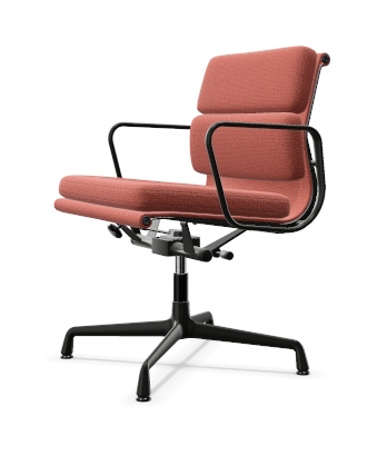 vitra Eames Soft Pad Chair EA 231 - Home Office - Laser RE - gecoat diepzwart onderstel - oude/light red