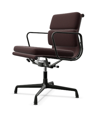 vitra Eames Soft Pad Chair EA 231 - Home Office - Laser RE - gecoat diepzwart onderstel - dark red/black