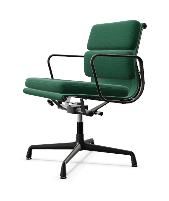 vitra Eames Soft Pad Chair EA 231 - Home Office - Laser RE - gecoat diepzwart onderstel - emerald/malachite