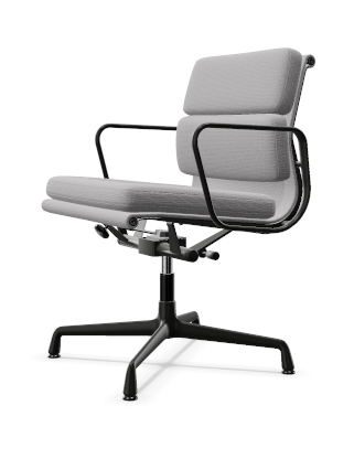 vitra Eames Soft Pad Chair EA 231 - Home Office - Laser RE - gecoat diepzwart onderstel - grey/stone