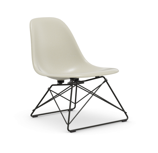 vitra Eames Fiberglass Side chair LSR - zwart - parchment