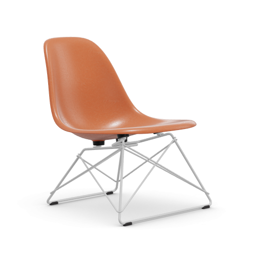 vitra Eames Fiberglass Side chair LSR - wit - red orange