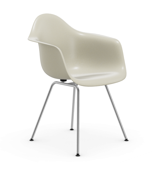 vitra Eames Fiberglass Armchair DAX - verchroomd - parchment