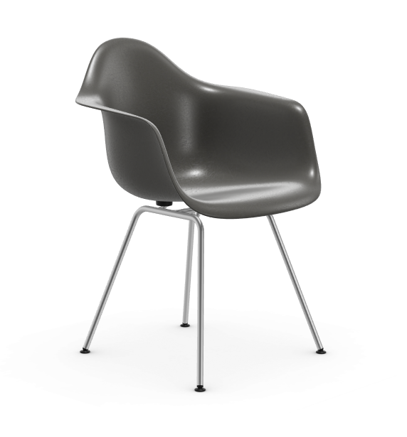 vitra Eames Fiberglass Armchair DAX - verchroomd - elephant hide grey