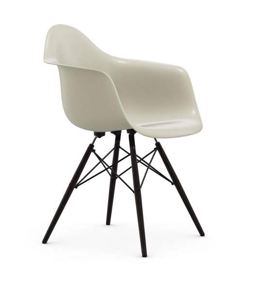 vitra Eames Fiberglass Armchair DAW - parchment - esdoorn zwart