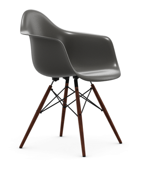 vitra Eames Fiberglass Armchair DAW - elephant hide grey - donker